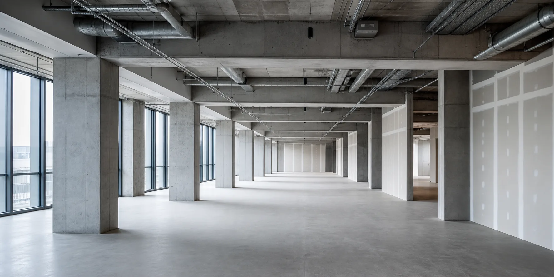 Wide context view of a commercial construction area